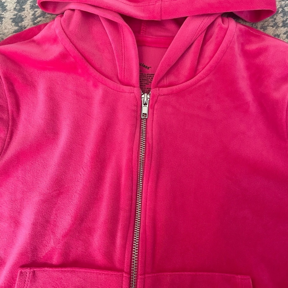 Art Class Girls Pink Velour zip up jacket XL - Picture 3 of 4